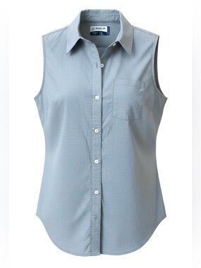 Magellan Outdoors sleeveless button-down shirt collared single chest pocket
